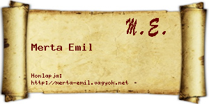 Merta Emil névjegykártya